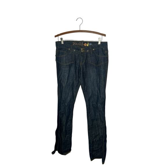 Women's Mudd Dark Blue Low Rise Flare Jeans Y2K - Size 9 - Picture 1 of 3